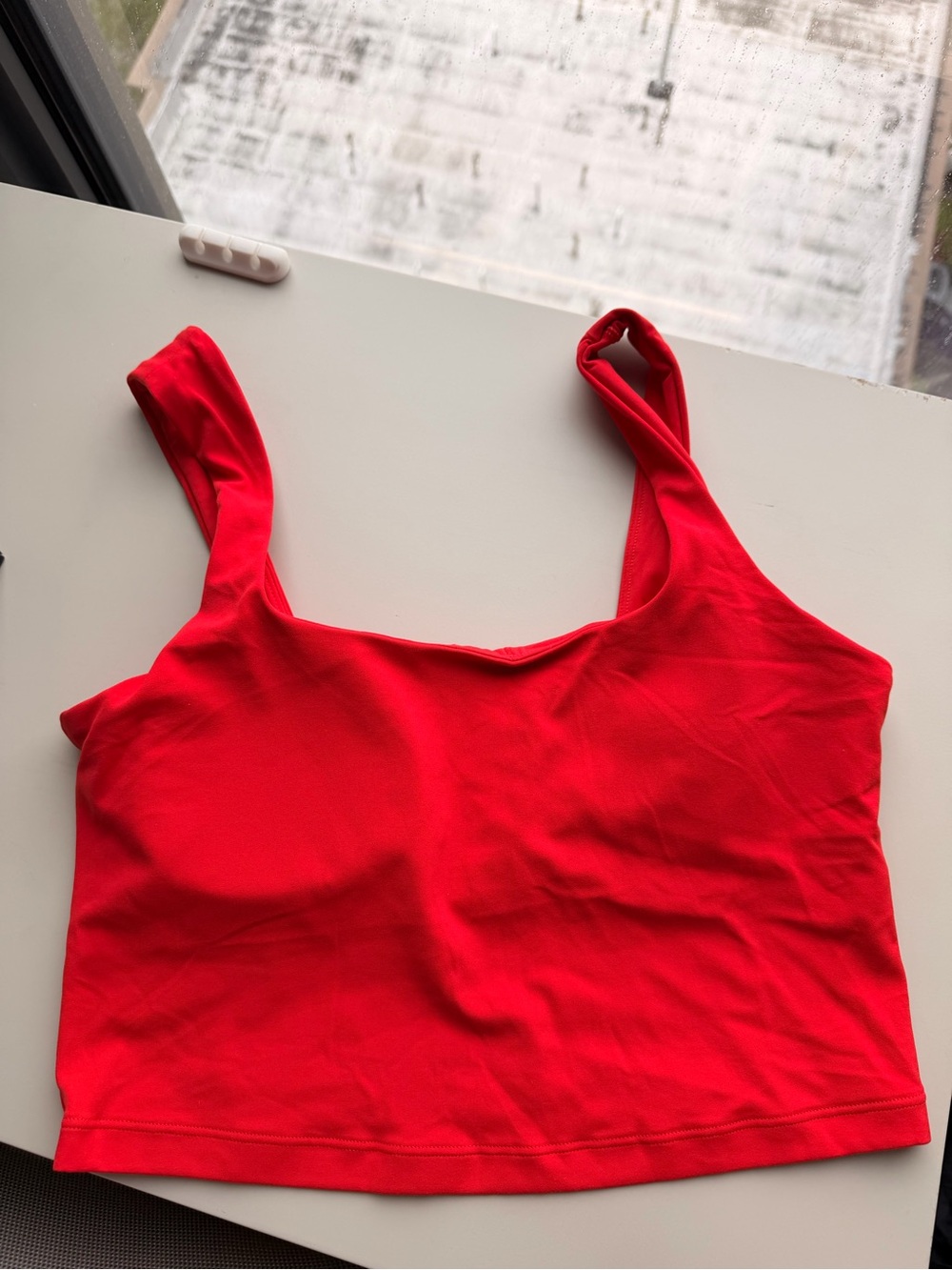 Athleta Bright Red Scoop Neck Crop Tank
